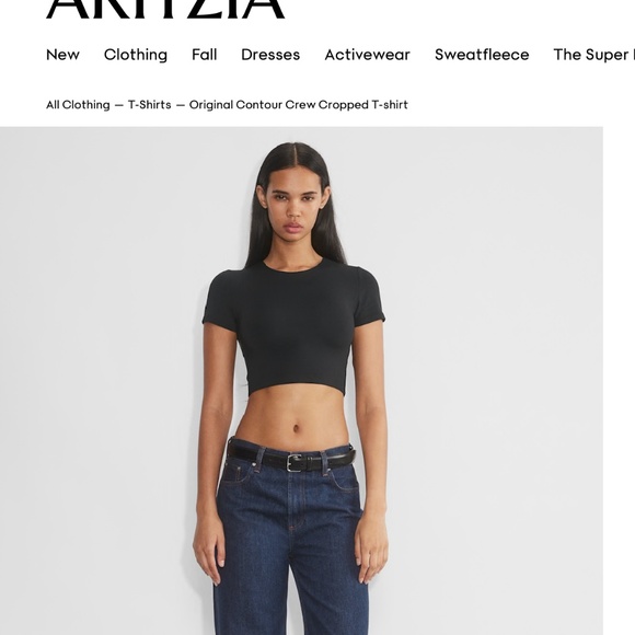 Aritzia Original Contour Crew Cropped T-shirt - Picture 1 of 2